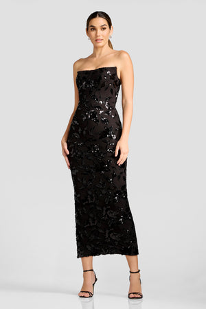 Cosette Dress / BLACK-MOCHA