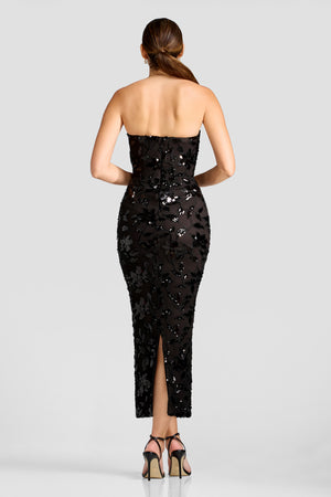 Cosette Dress / BLACK-MOCHA