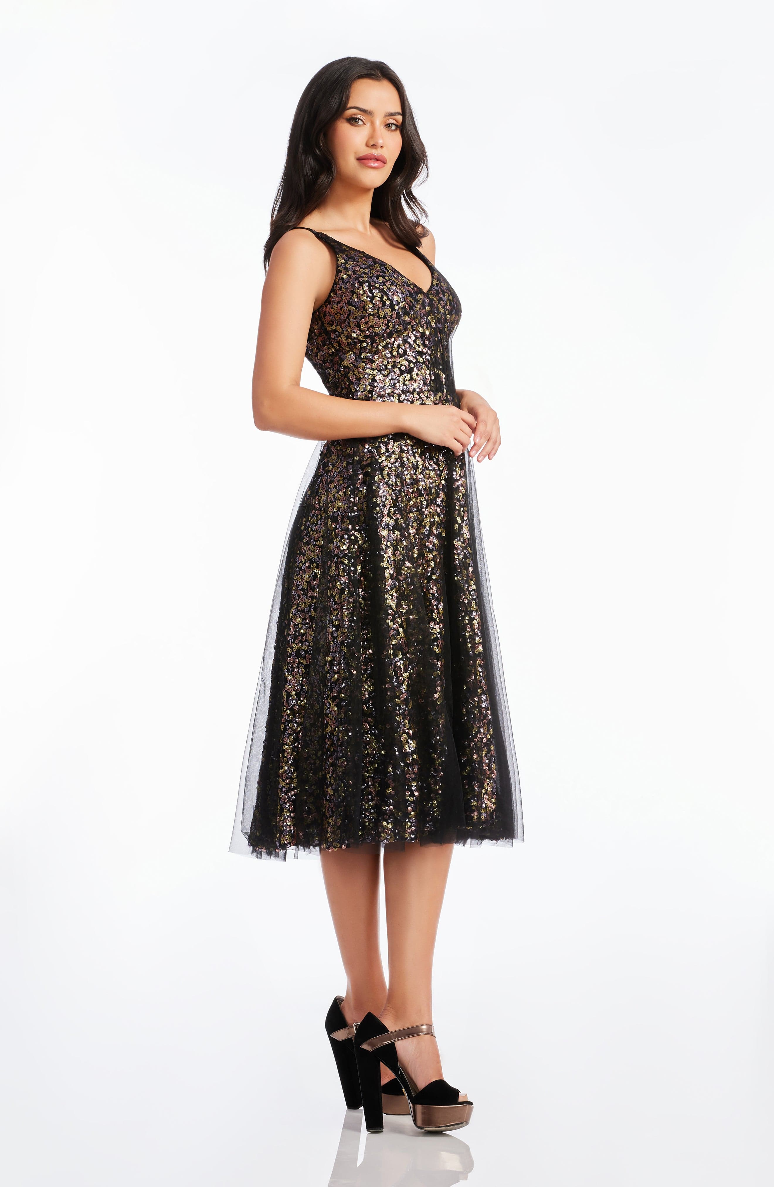 white christmas dresses Dress The Population Courtney Midi Dress
