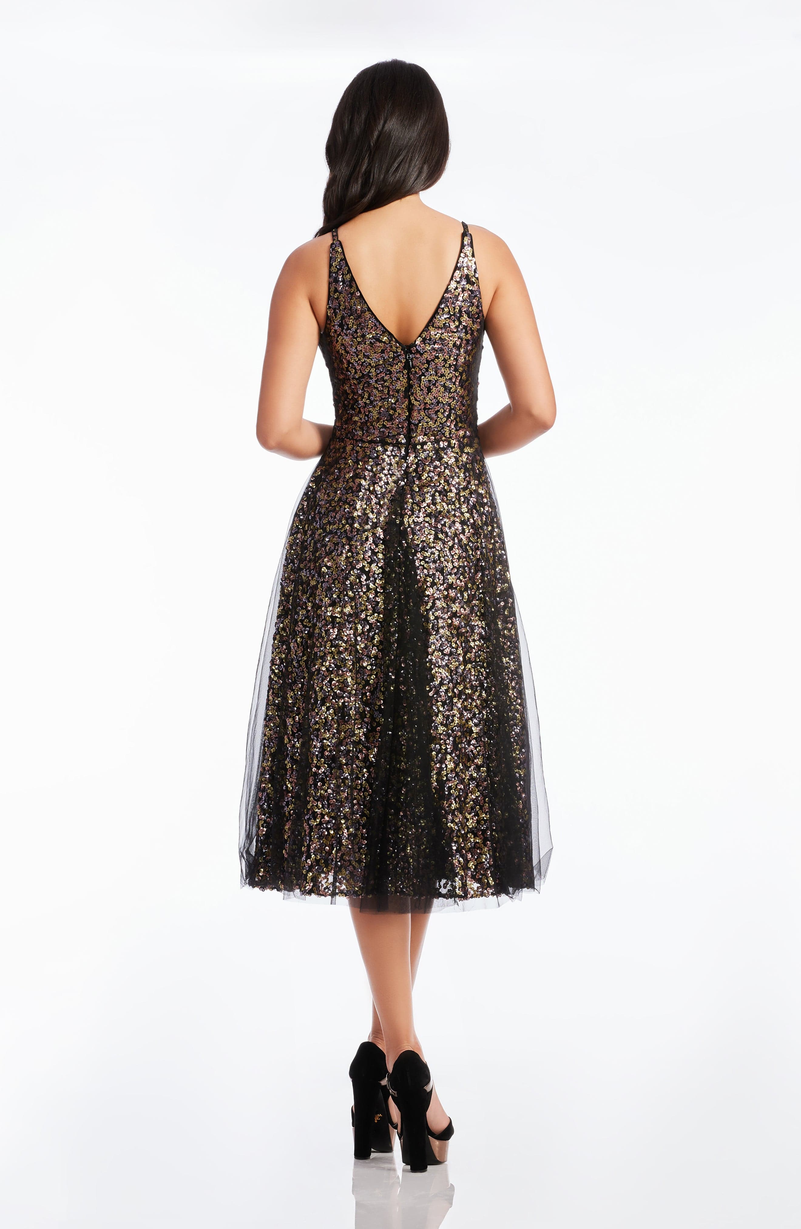 courtney sequin lace cocktail dress Courtney Sequin Midi Dress (Women)