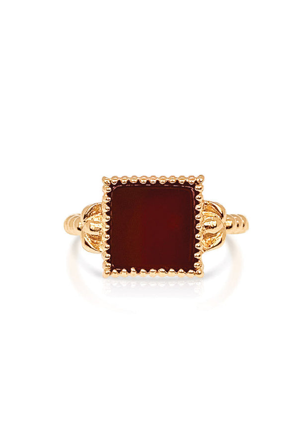 gold vermeil and carnelian ring