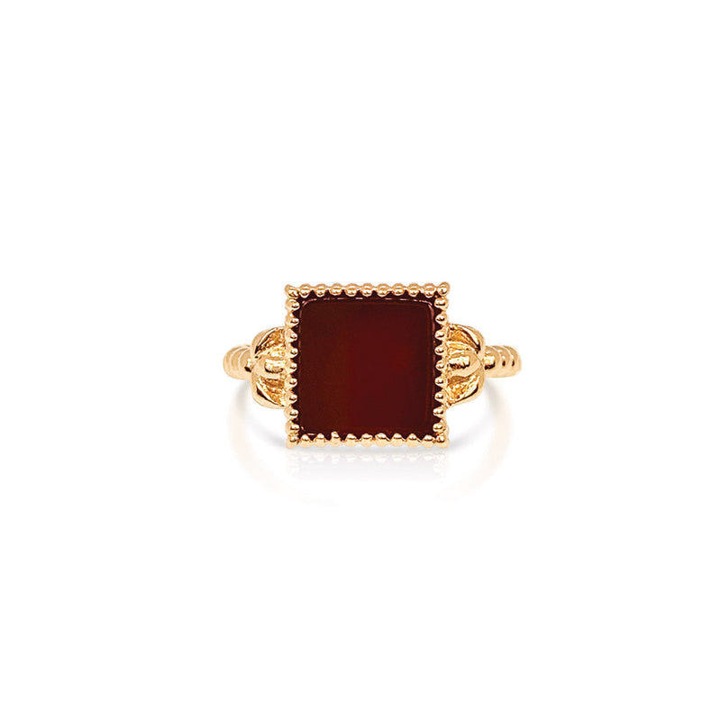 18k Gold Vermeil Carnelian Queen Ring - Shop Lausanne Everyday Jewelry –  Dress the Population