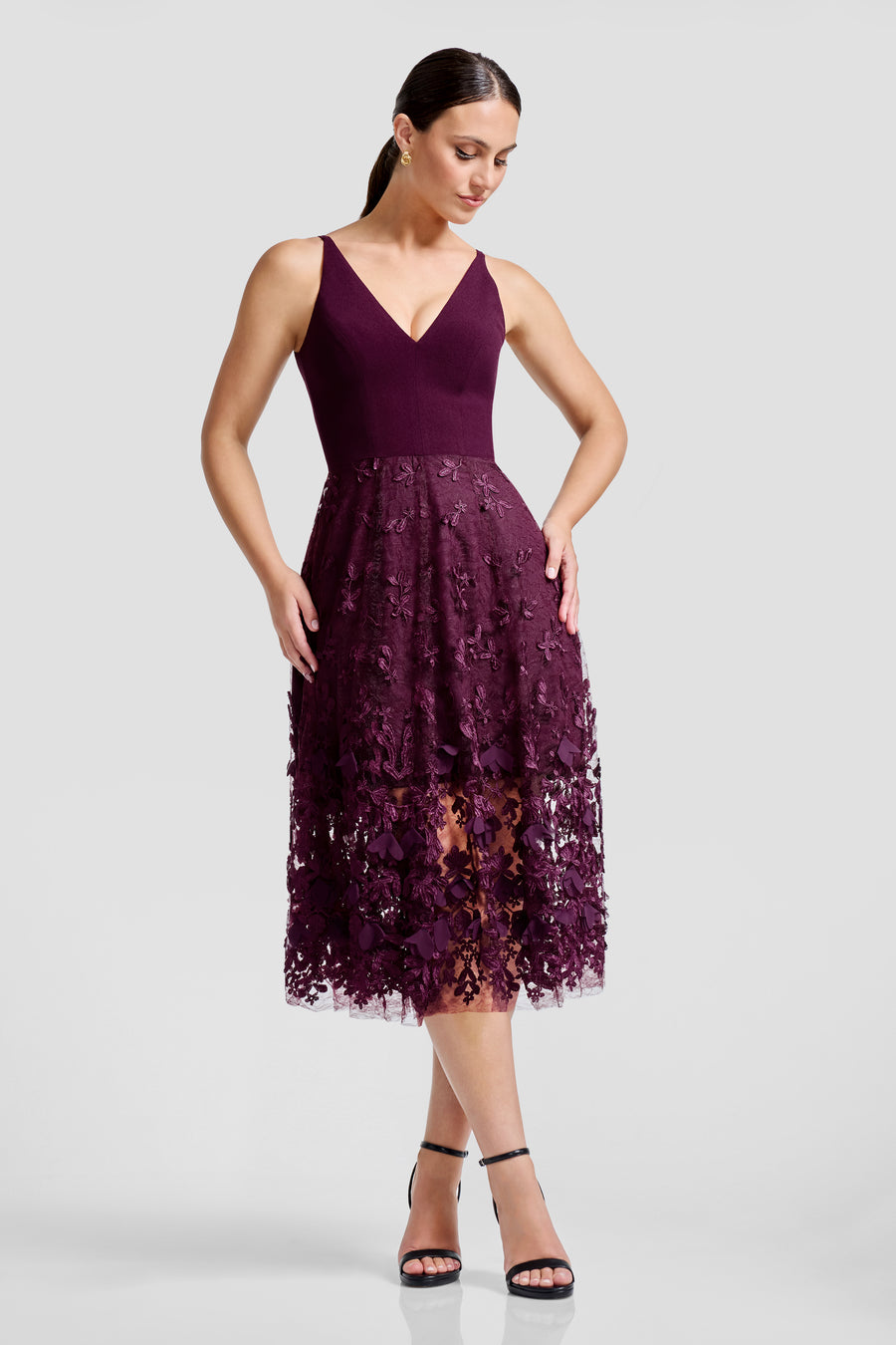 Darleen Dress / DARK CHERRY