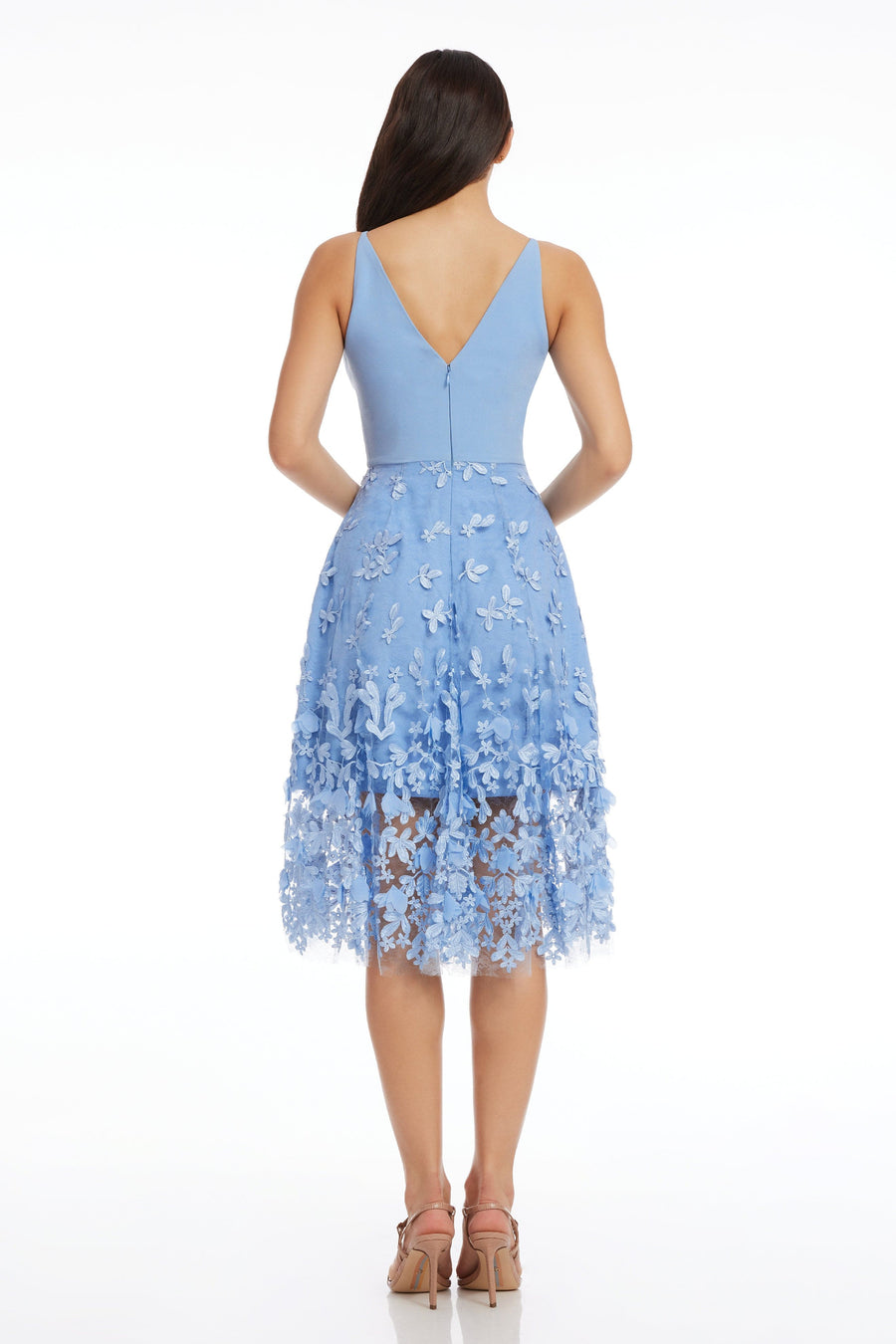dress the population plunging darleen neck fit & flare dress Plunging Darleen Neck Fit & Flare Dress