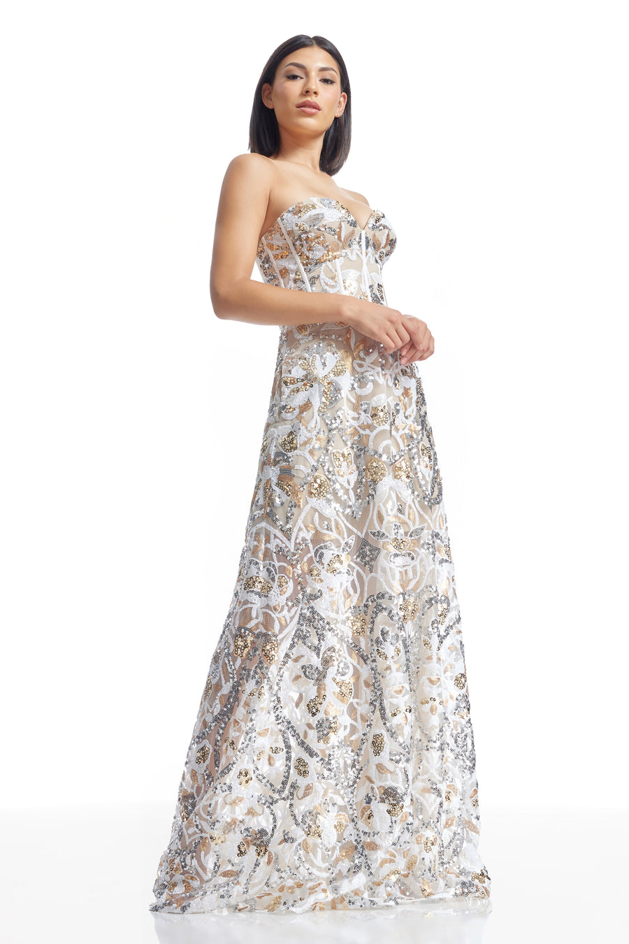 Daven Dress / Gold Multi