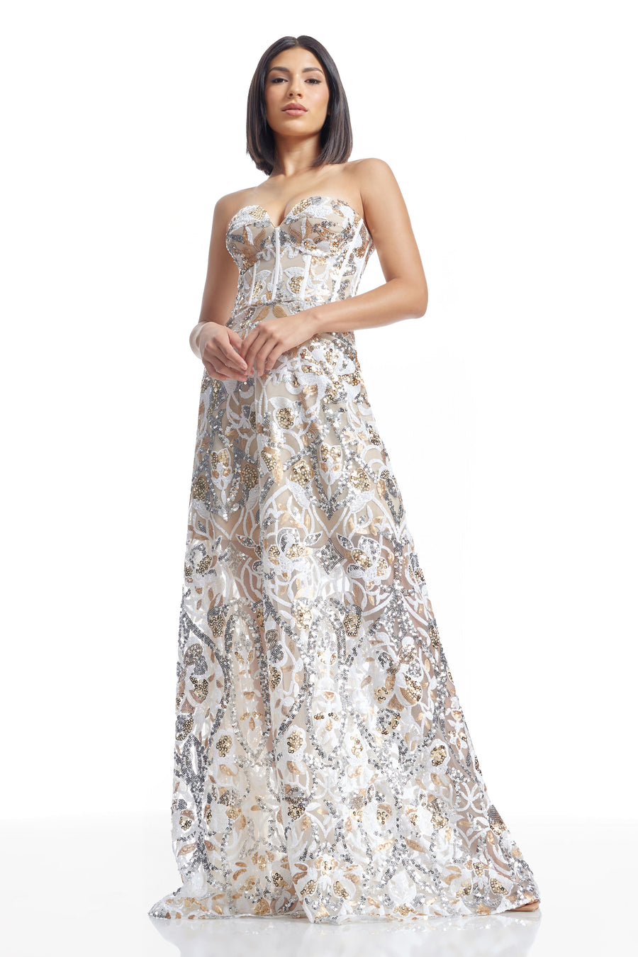 Daven Dress / Gold Multi