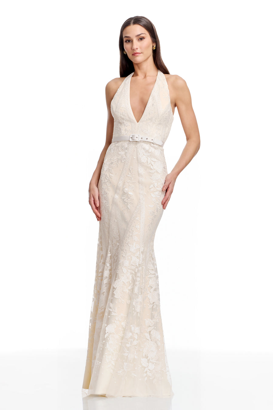 dress the population evening gowns Rainey Gown, XS / BLUSH MULTI