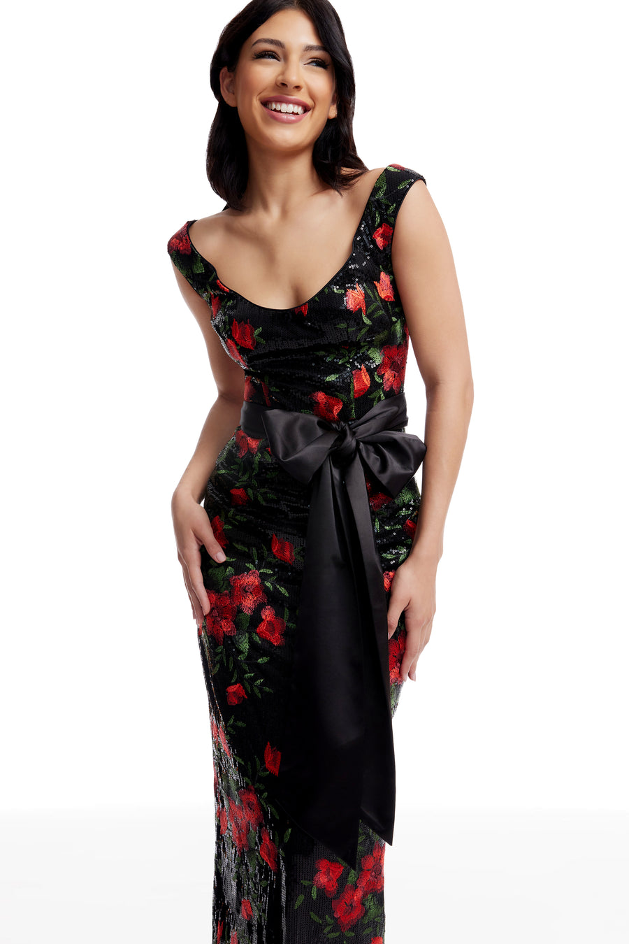 dress the population two piece Dress the Population Cara Sequin Two-Piece Gown