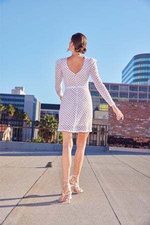 Collins Dress / WHITE/NUDE