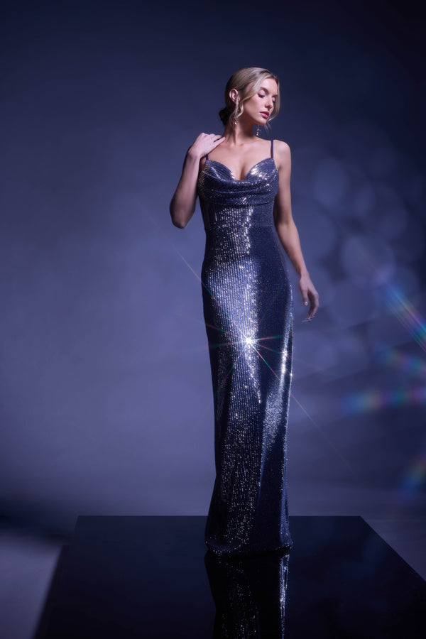 Elanora Dress / NAVY-GOLD
