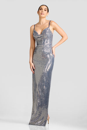 Elanora Dress / NAVY-GOLD