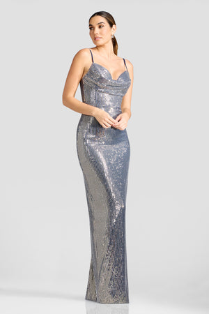 Elanora Dress / NAVY-GOLD