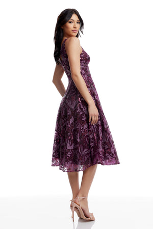 Elisa Dress / DEEP PLUM MULTI