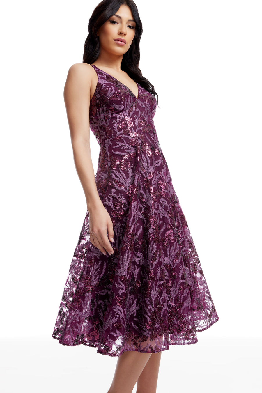 Elisa Dress / DEEP PLUM MULTI