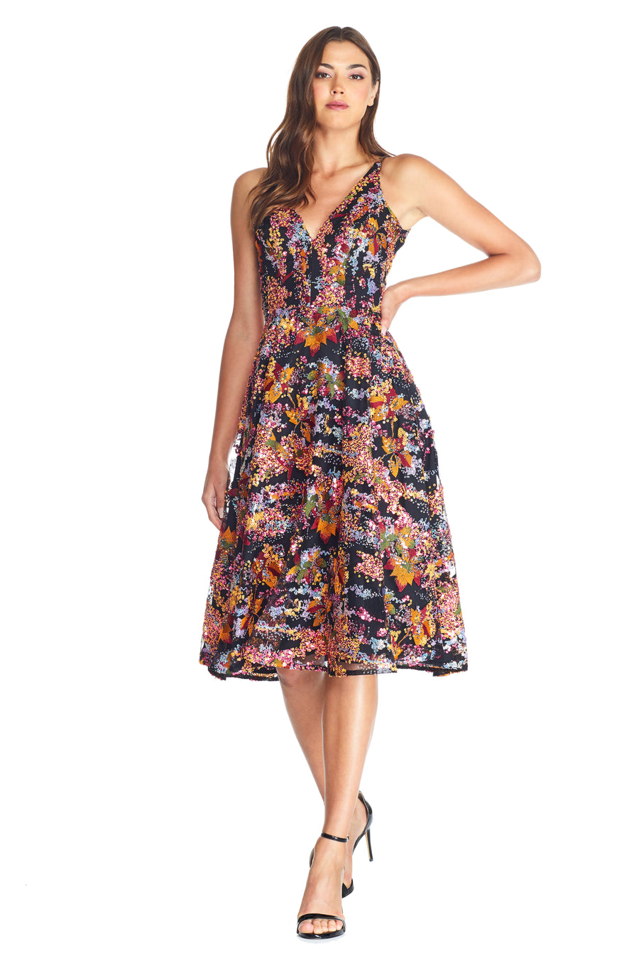 elisa dress the population Dress The Population Elisa Dress - NAVY Multi - Blue