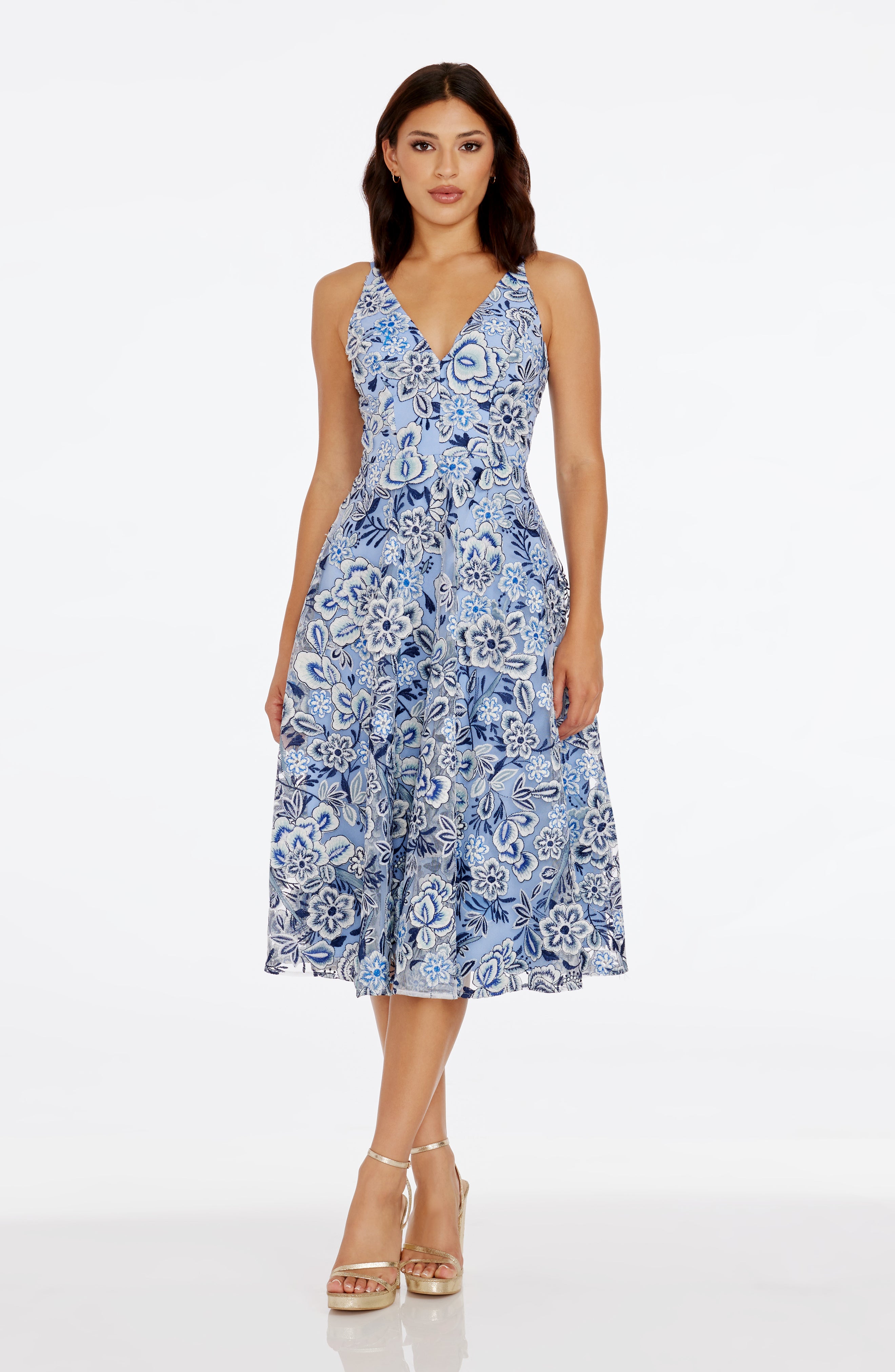 華やかエレガンス フローラル ドレス by Dress The Population Dress the Population Women's Emma Sweetheart Neck