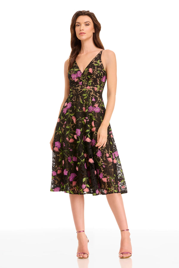ELISA DRESS / BLACK MULTI