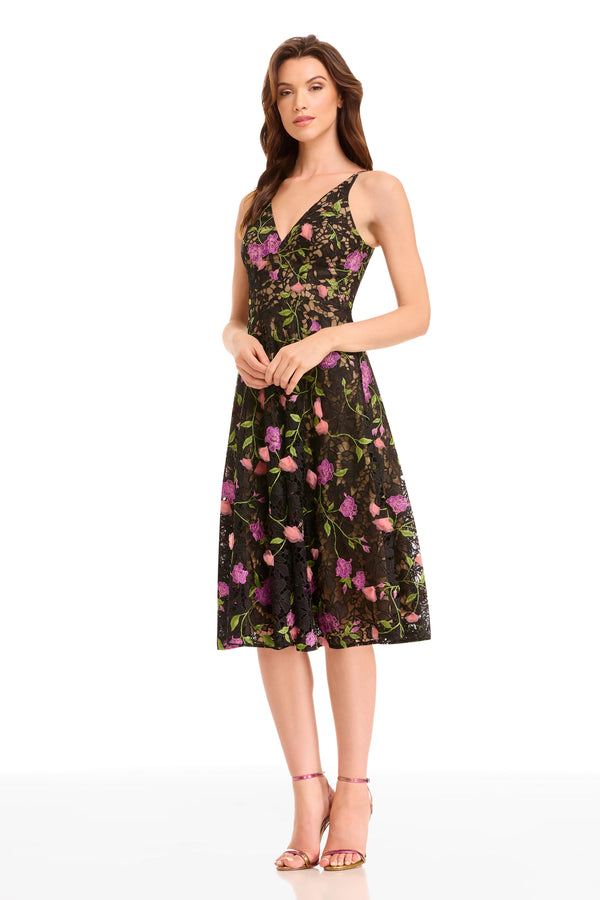 ELISA DRESS / BLACK MULTI