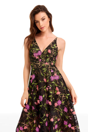 ELISA DRESS / BLACK MULTI