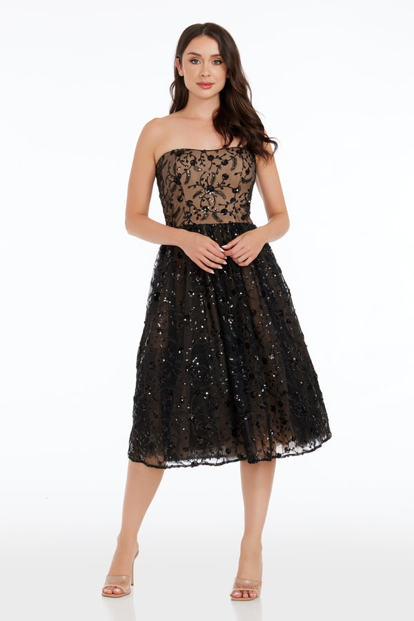 Elise Dress / BLACK-NUDE