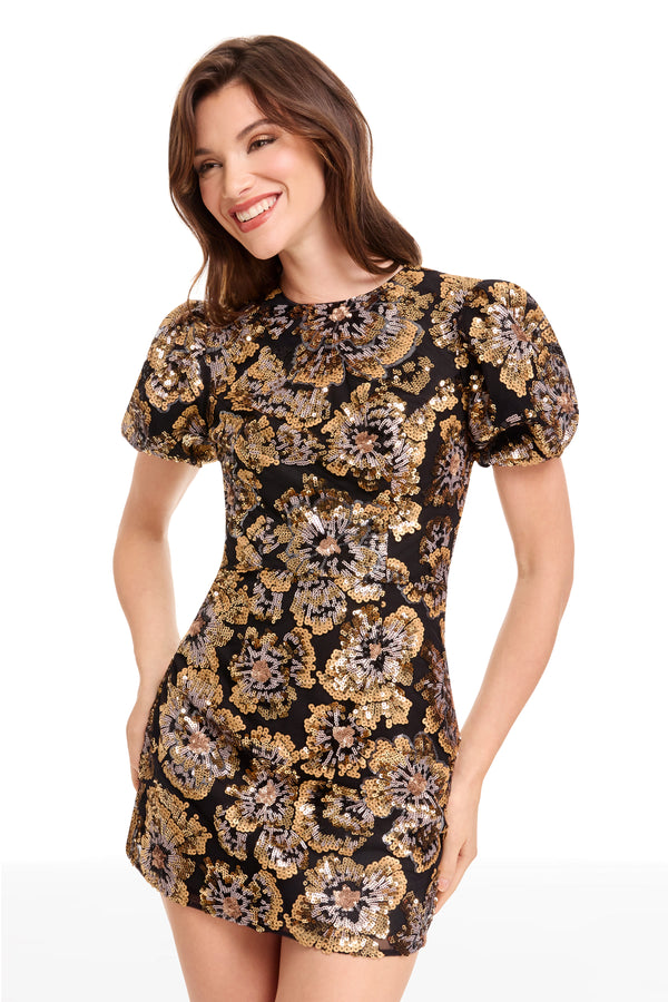 ELSIE DRESS / GOLD MULTI
