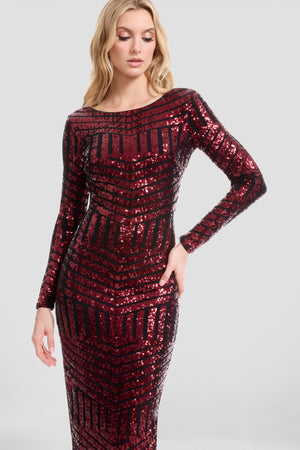 Emery Dress / BLACK/BERRY