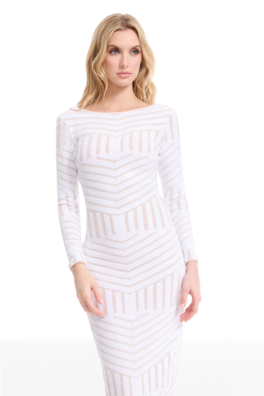 Emery Sequin Placement Dress Dress the Population Emery Sequin Placement Dress Dress the Population
