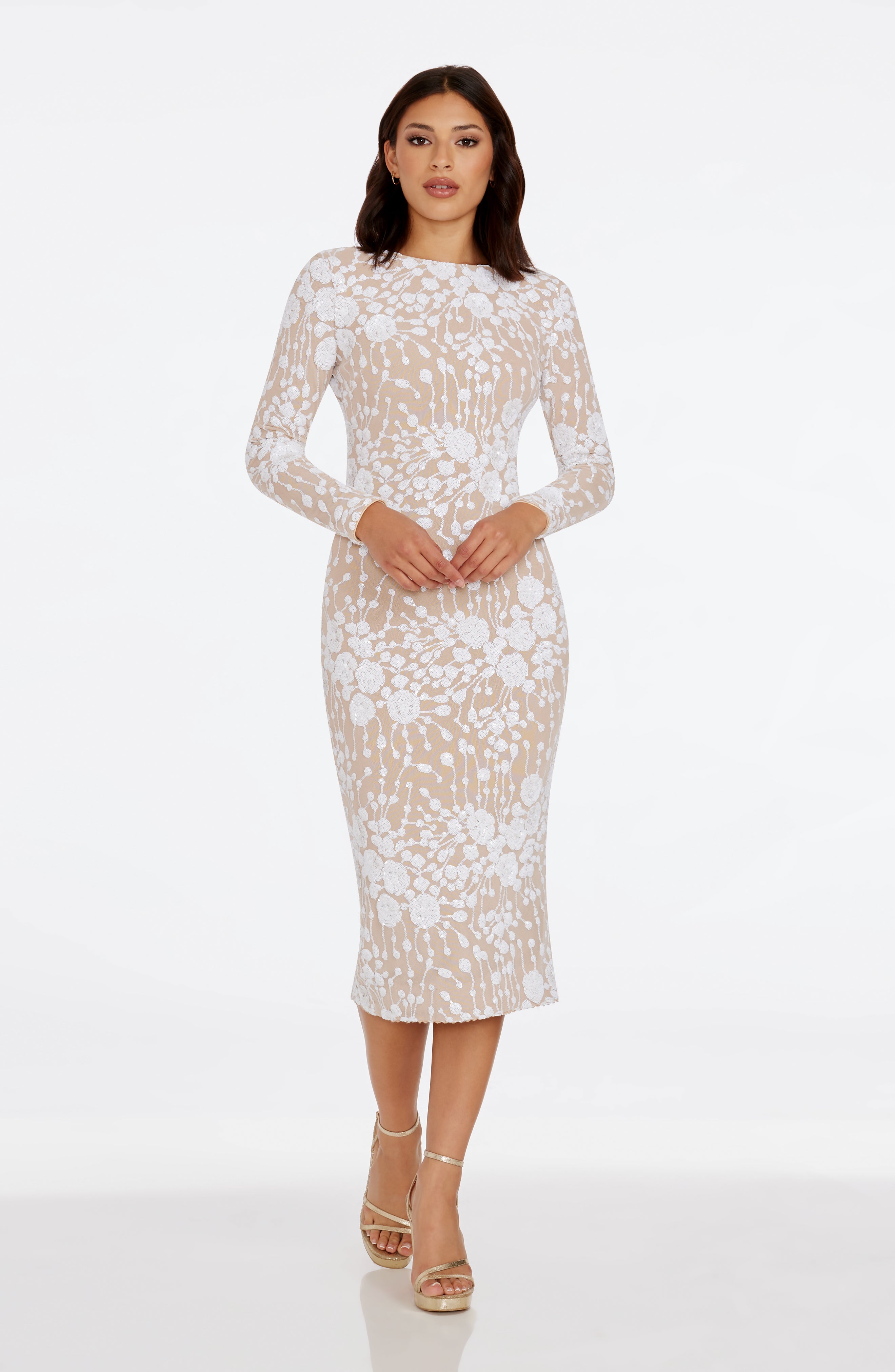 dress the population emery sequin midi dress Dress The Population Emery Sequin Dress - Black