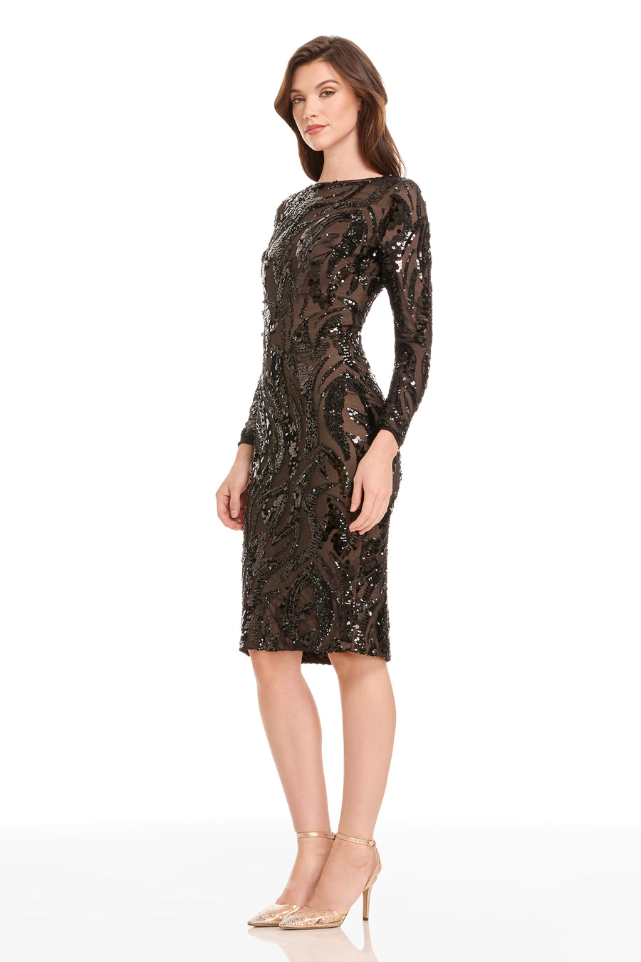 EMMALYN DRESS / BLACK-NUDE