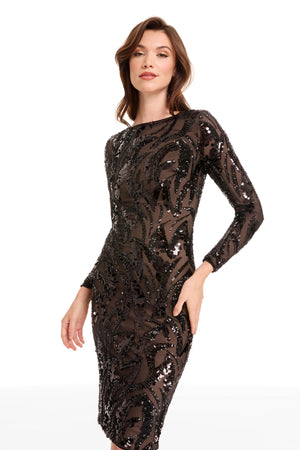 EMMALYN DRESS / BLACK-NUDE