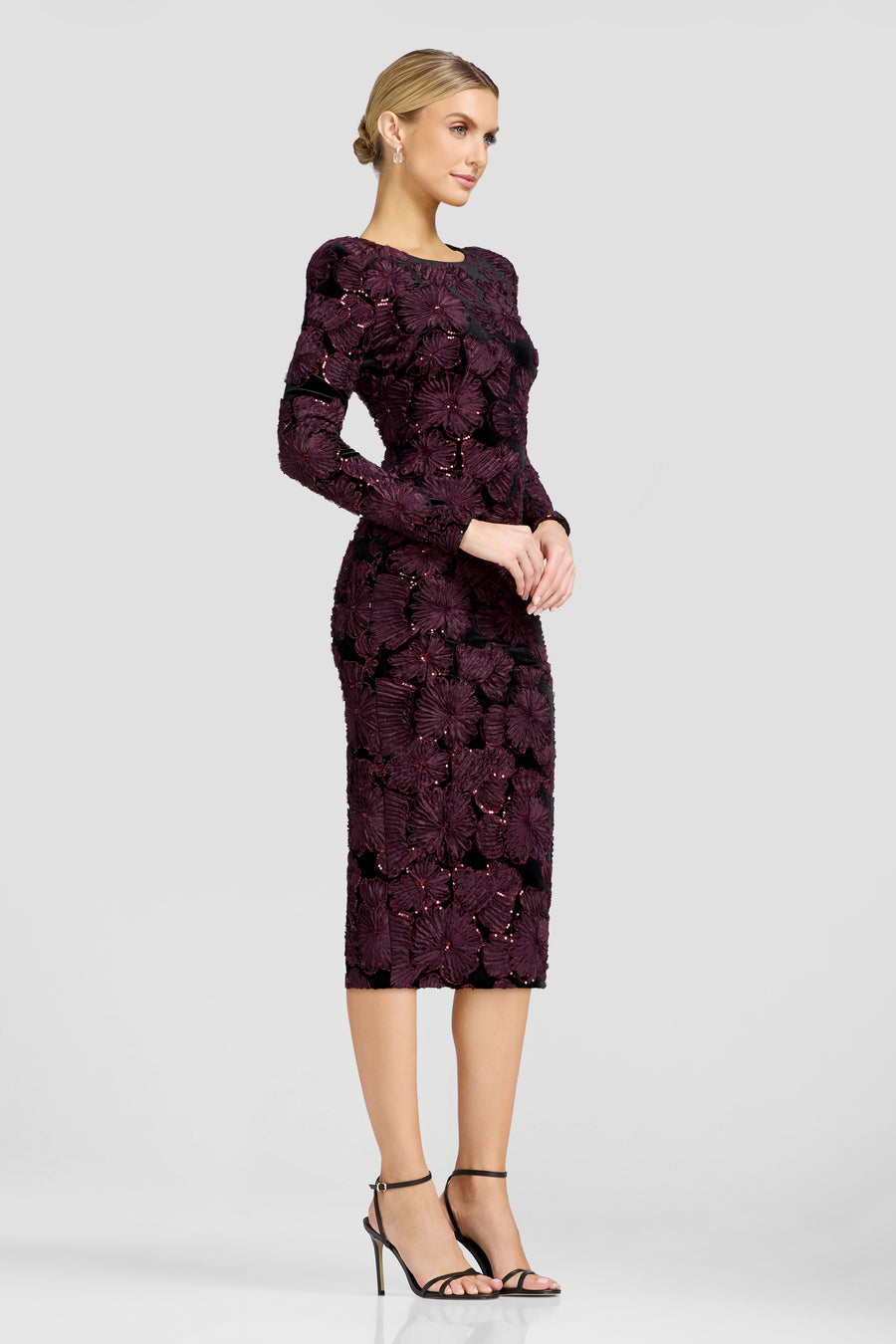 Emmalyn Dress / BURGUNDY-BLACK