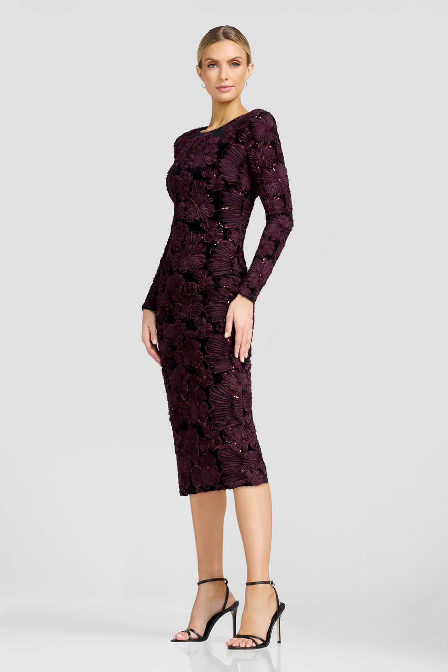 Emmalyn Dress / BURGUNDY-BLACK