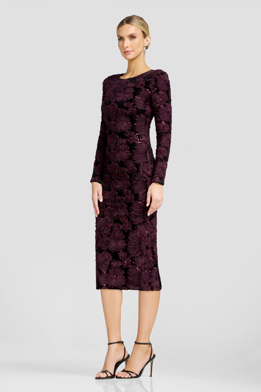 Emmalyn Dress / BURGUNDY-BLACK