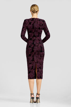 Emmalyn Dress / BURGUNDY-BLACK