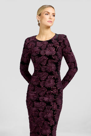 Emmalyn Dress / BURGUNDY-BLACK