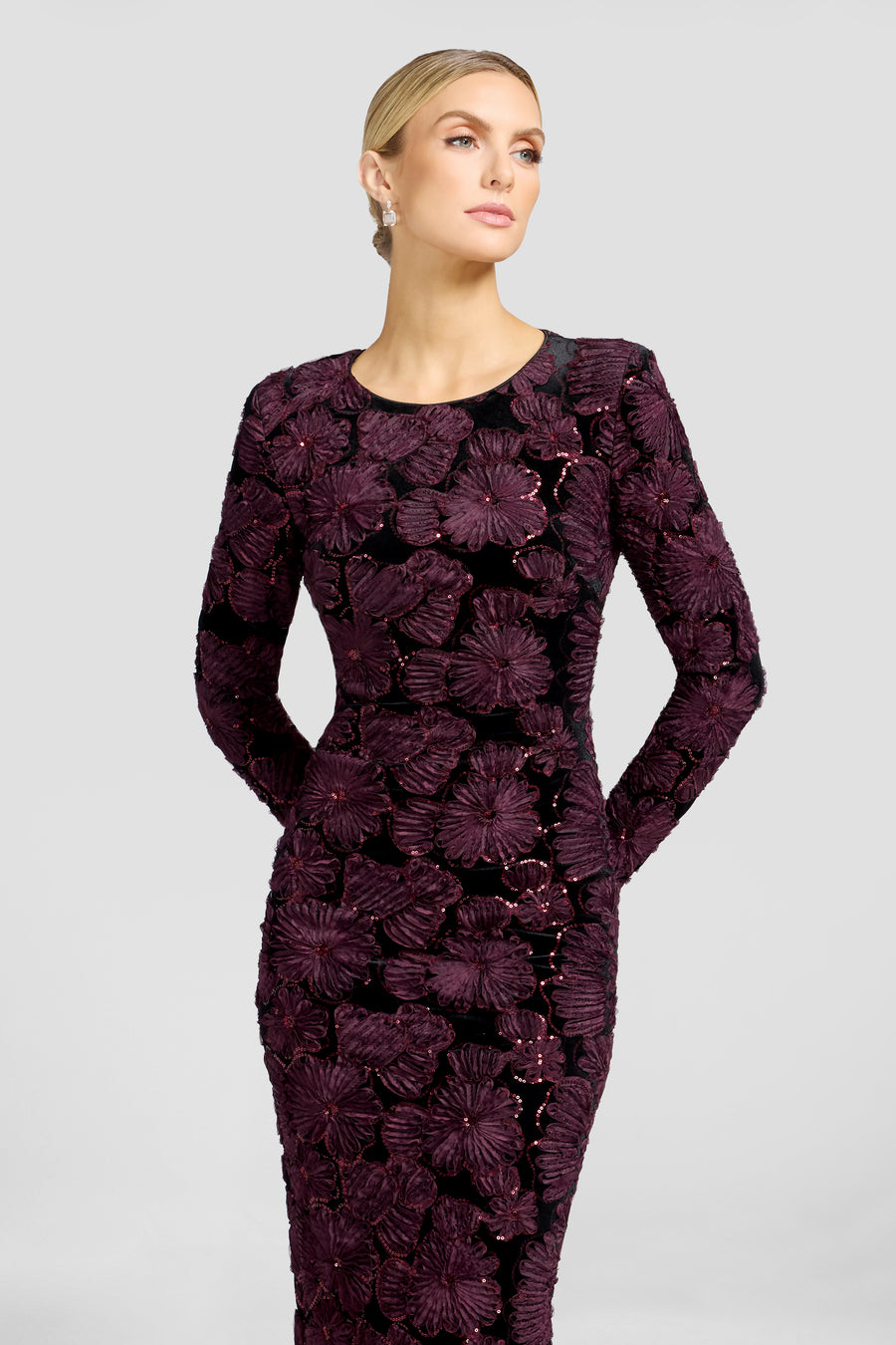 Emmalyn Dress / BURGUNDY-BLACK