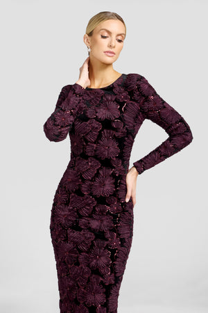 Emmalyn Dress / BURGUNDY-BLACK