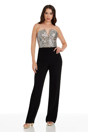 Fernanda Jumpsuit / SILVER-BLACK