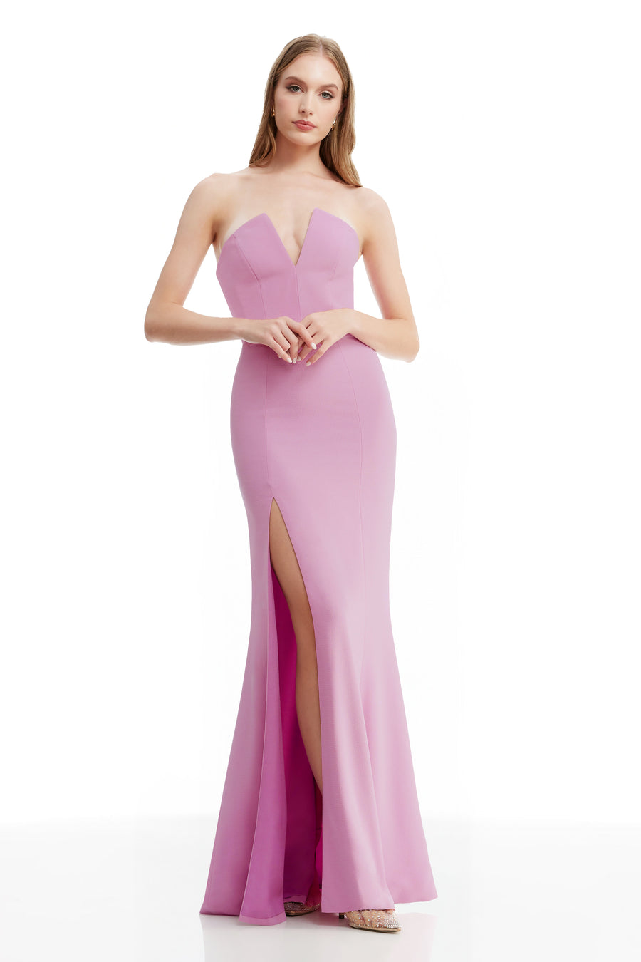 dress the population fernanda strapless evening gown Fernanda Gown XXS / SAGE