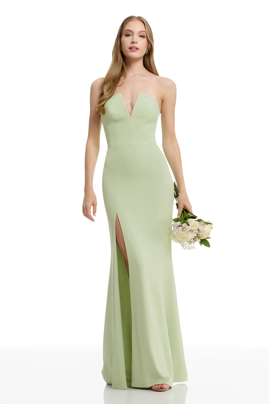 fernanda strapless evening gown dress the population Fernanda Gown Dress the Population
