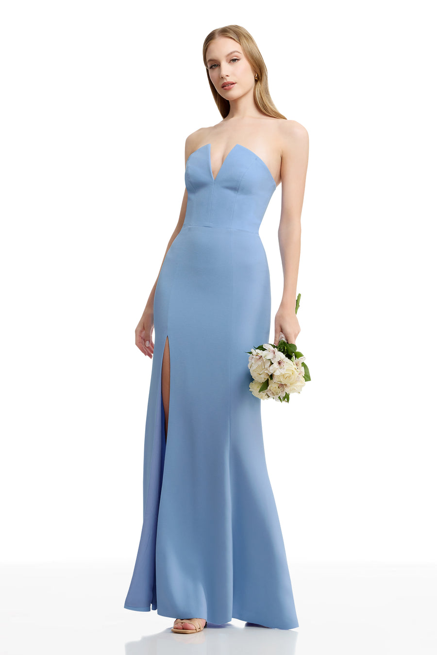dress the population fernanda strapless evening gown Fernanda Gown S / MOCHA-BLACK