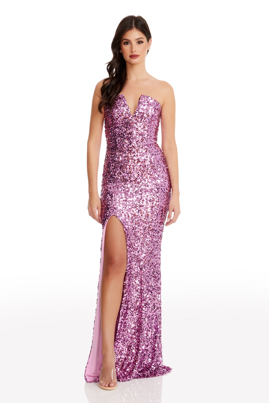 dress the population gown Dress the Population Fernanda Gown - Pink