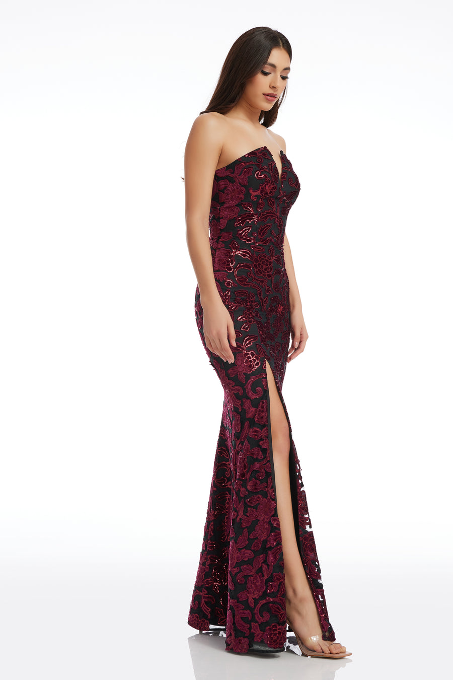Dress the population sophia lace mermaid gown outlet