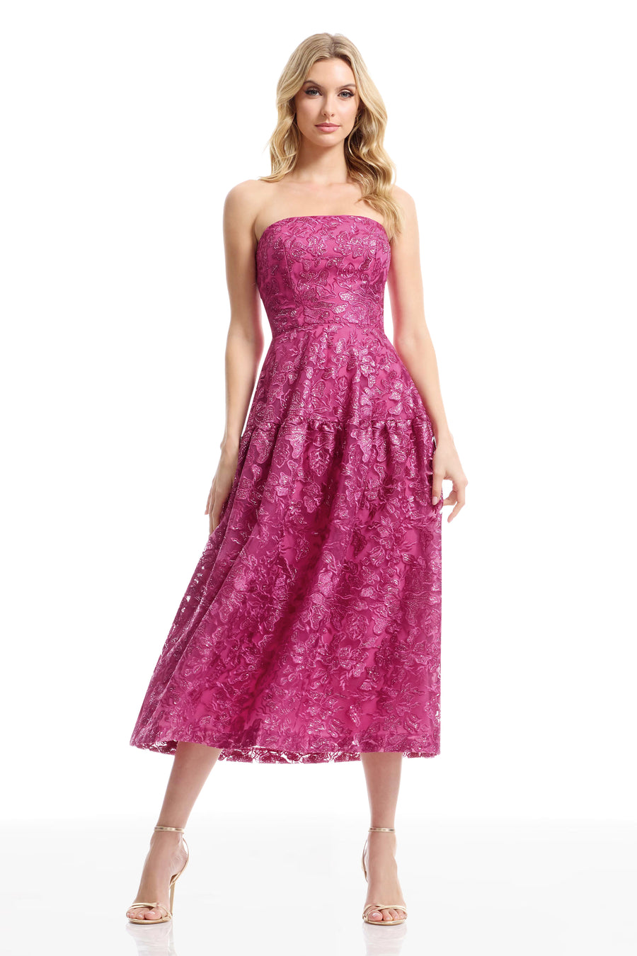 gemma embroidered tulle midi dress Gemma Floral Embroidered Midi Cocktail Dress (Women)