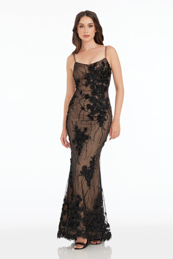 Giovanna Dress / BLACK-NUDE