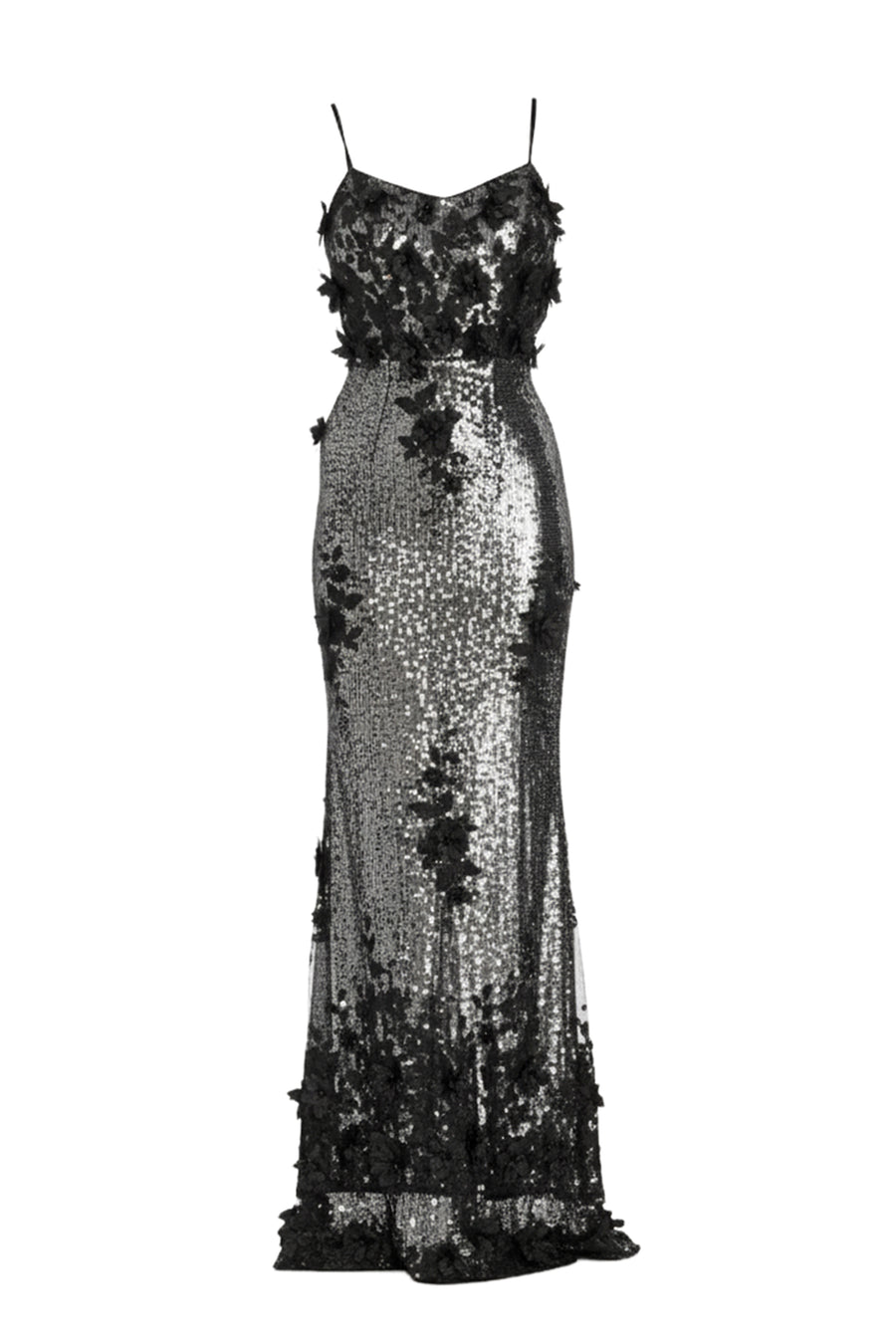 Dress The Population Women's Giovanna Floral Appliqu Sequin Sheath Gown - Black - Gowns Dress The Population Women's Giovanna Floral Appliqu Sequin Sheath Gown - Black - Gowns
