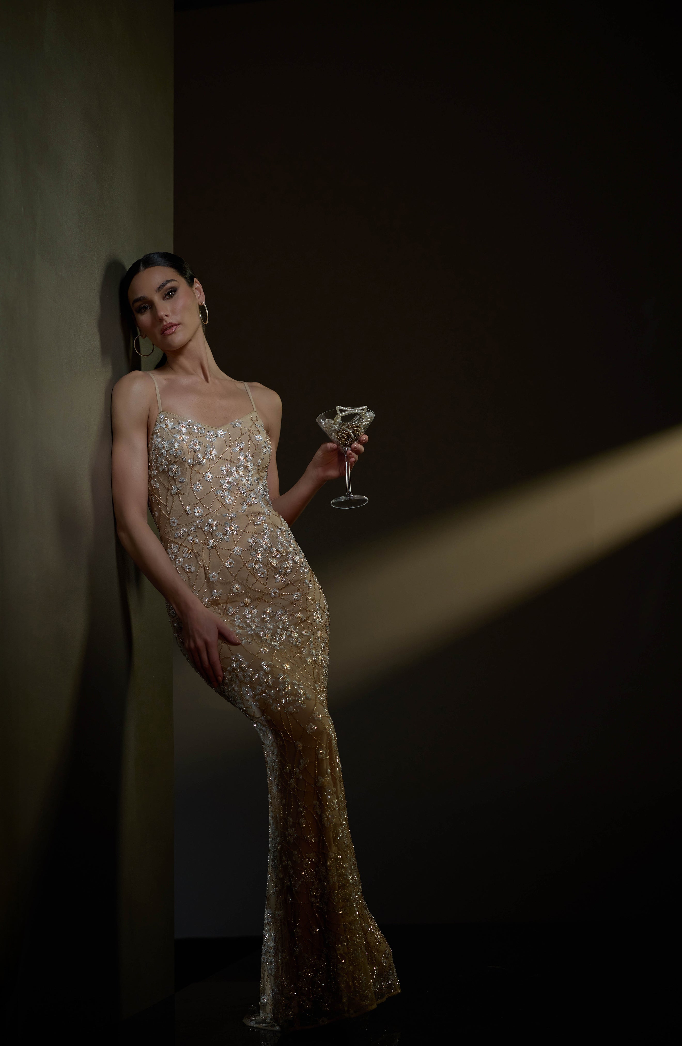 dress the population giovanna maxi dress Floral-Sequined Gown - Champagne Multi Women's Dress Dennis Rodman marries himself, this sleeveless dress is color:DEEP JADE
