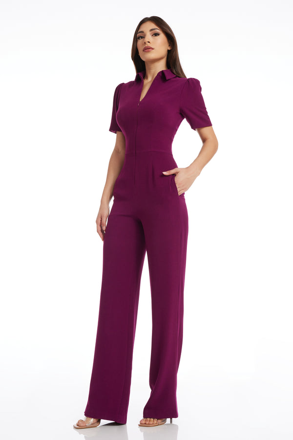 Gloria Jumpsuit / DARK MAGENTA