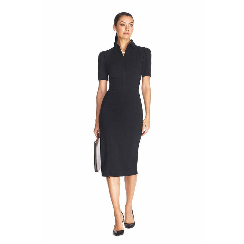 dress the population gloria Dress the Population Women's Gloria Pinstripe, Midi, Sheath, V-Neck Dress, Black Multi, X-Small at Amazon Women's Clothing store