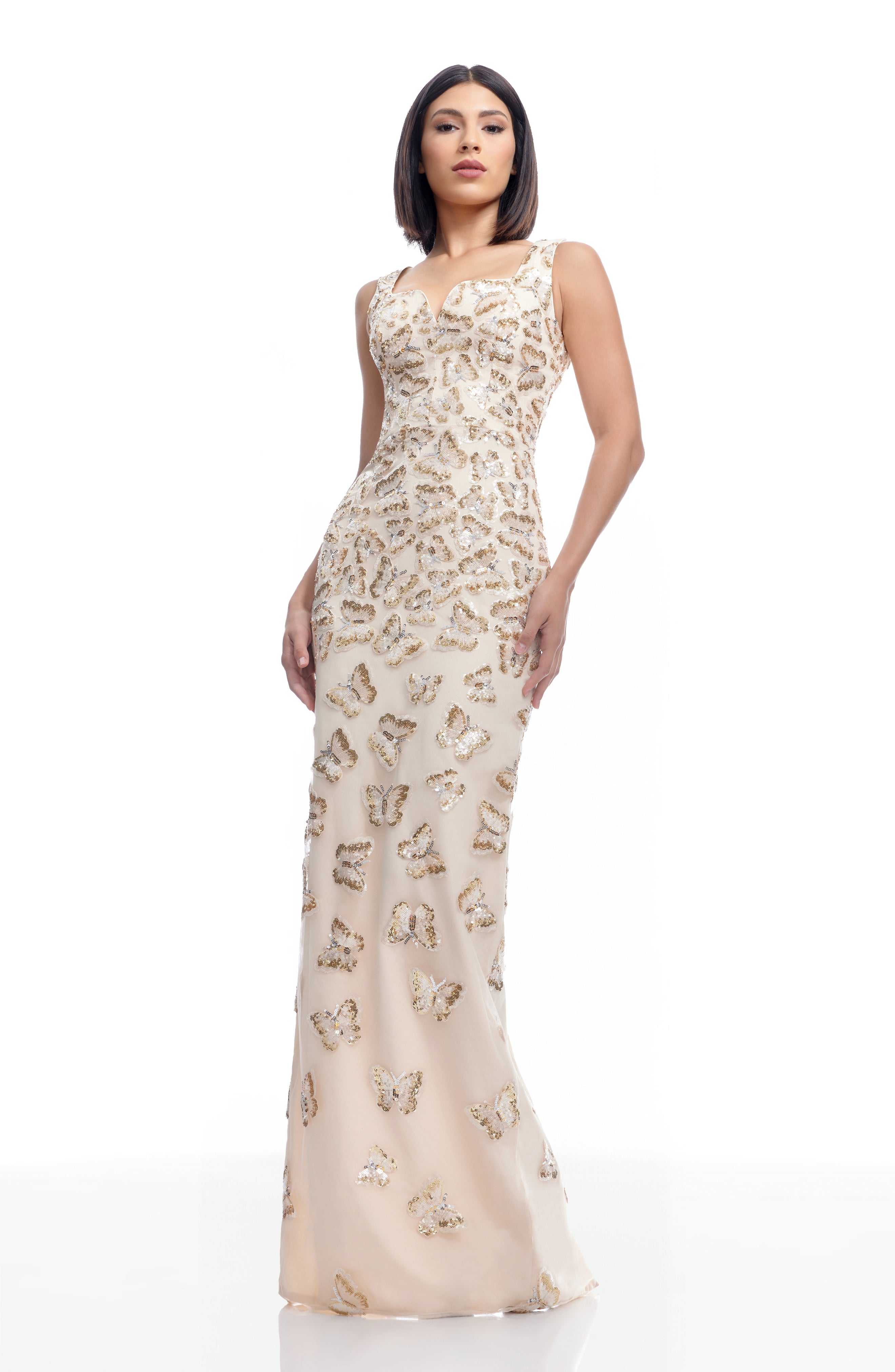dress the population butterfly dress Whimsical meets structured in the Carina  With 3D butterfly details, a  sculpted bustier bodice, and a flouncy ruffle hem, this tea-length  silhouette brings playful romance to any occasion